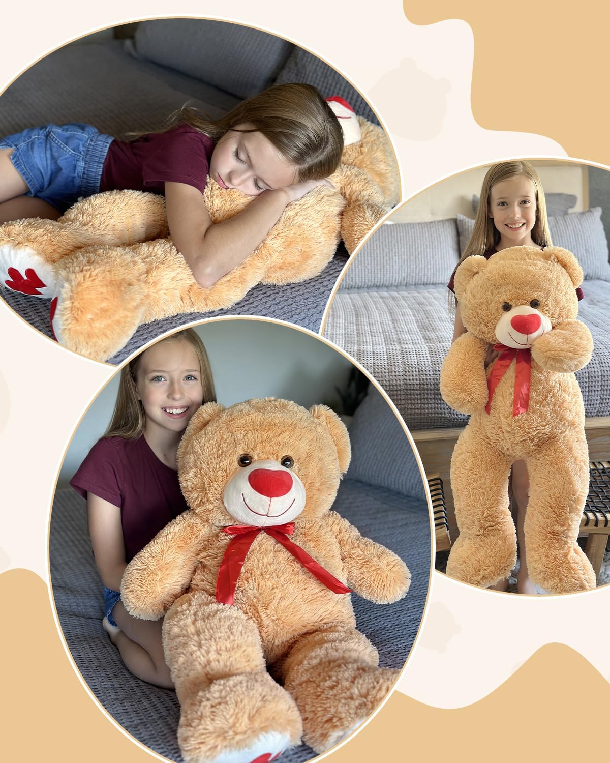 MaoGoLan Oso de Peluche Gigante de 36" Animal de Peluche - Huel...