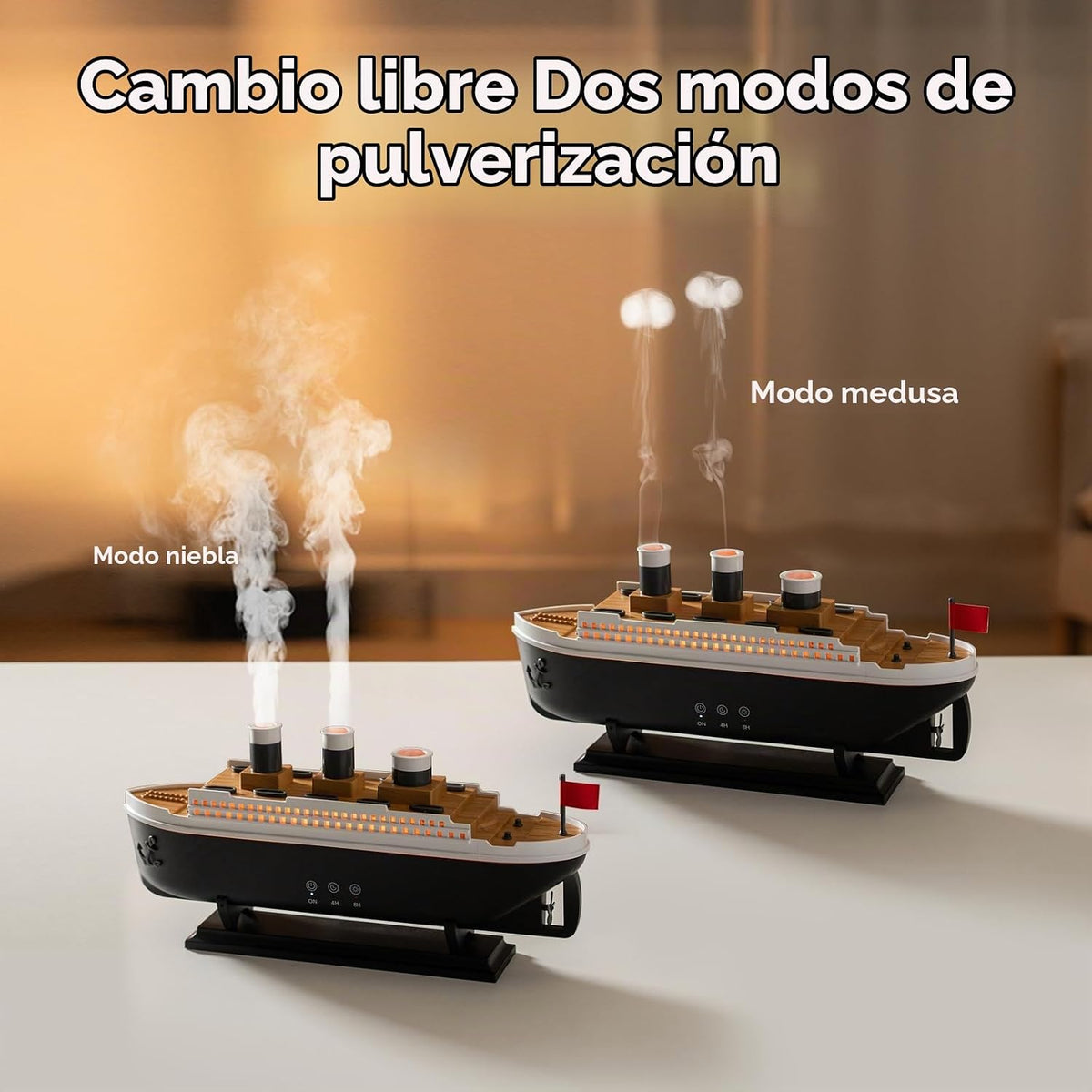 HIROGA Titanic Humidificador de 8.45 fl oz, difusor de aceite esenc...