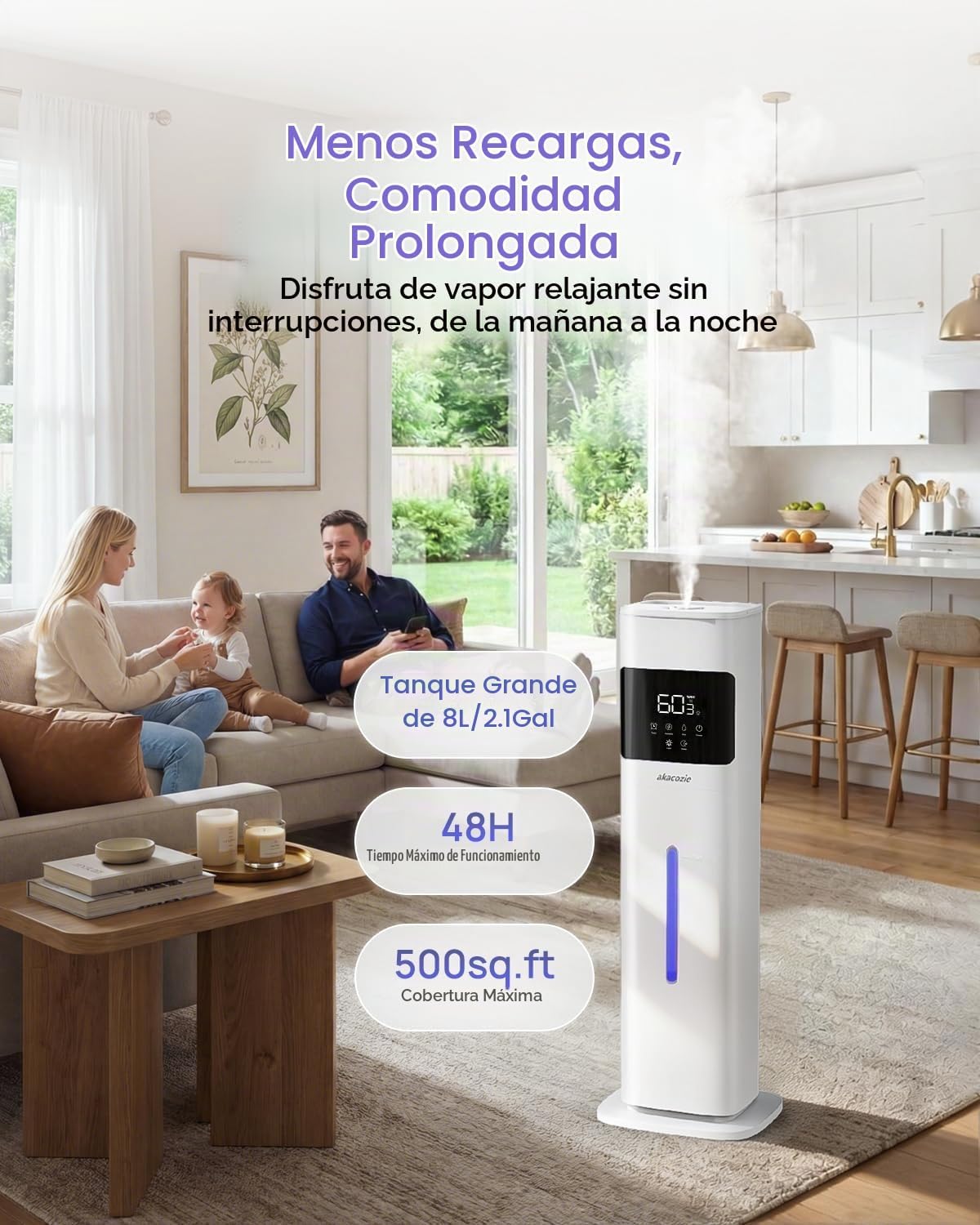 Akacozie Humidificador para habitación grande, humidificador de nie...