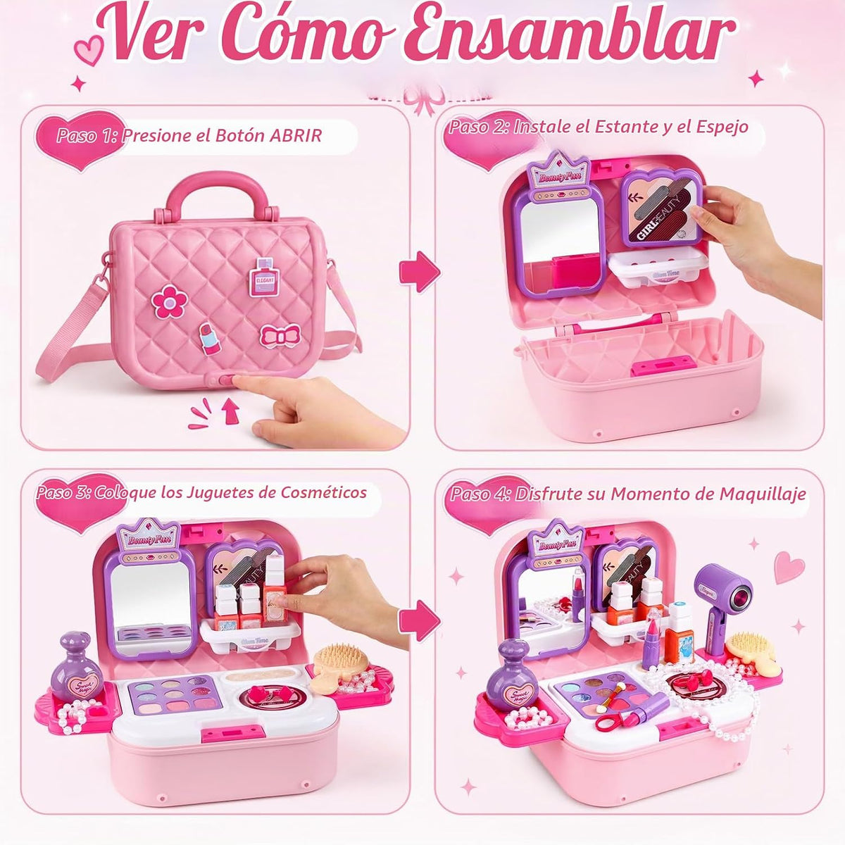 Toylink Juego de maquillaje para niños pequeños, kit de maquillaje...