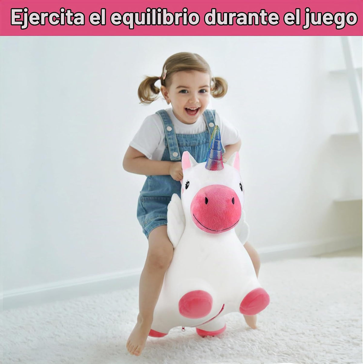 iPlay, iLearn Bouncy Pals Caballo Saltarín de Unicornio, Juguete In...