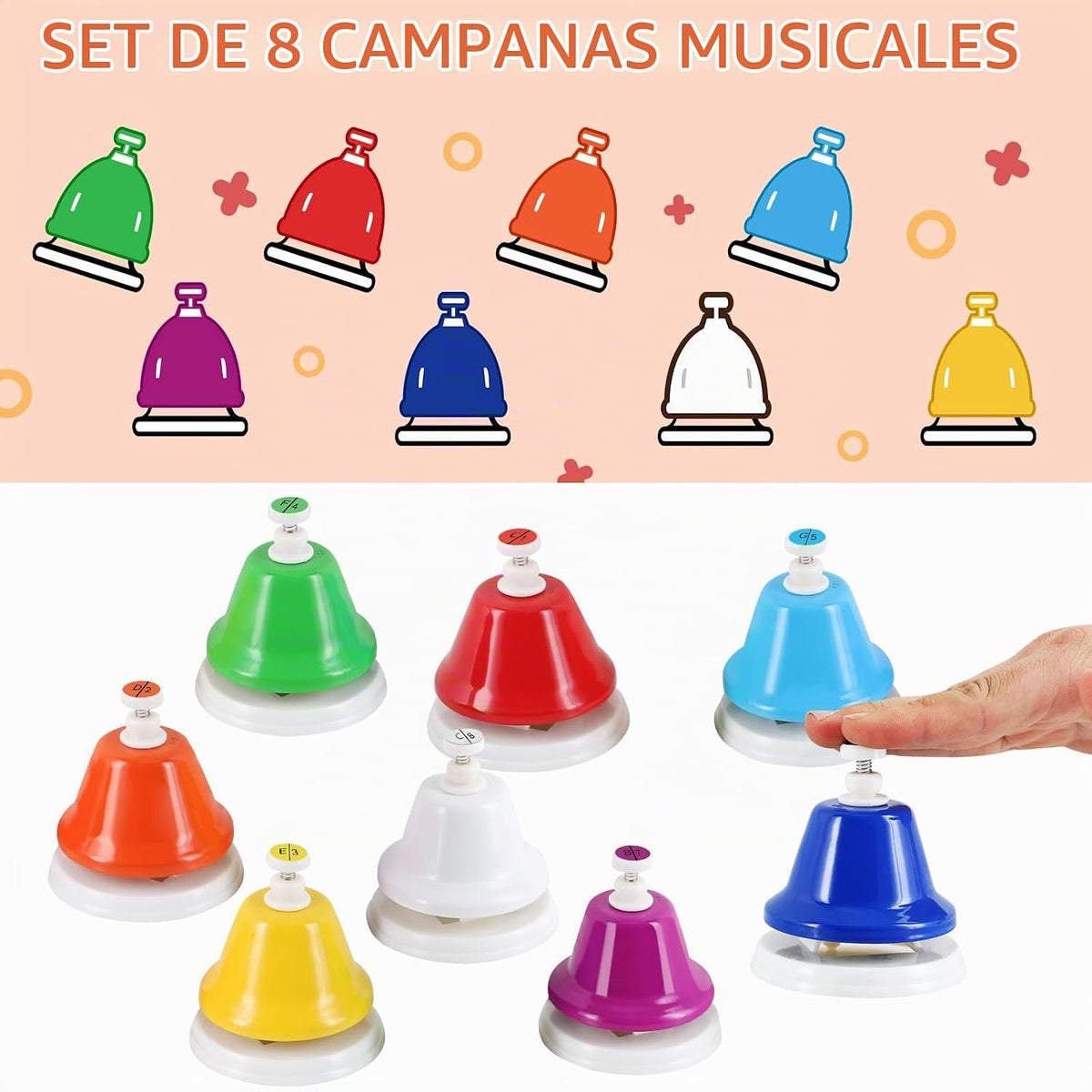 EASTROCK DeskBells - Juego de mancuernas de 8 notas para adultos |...