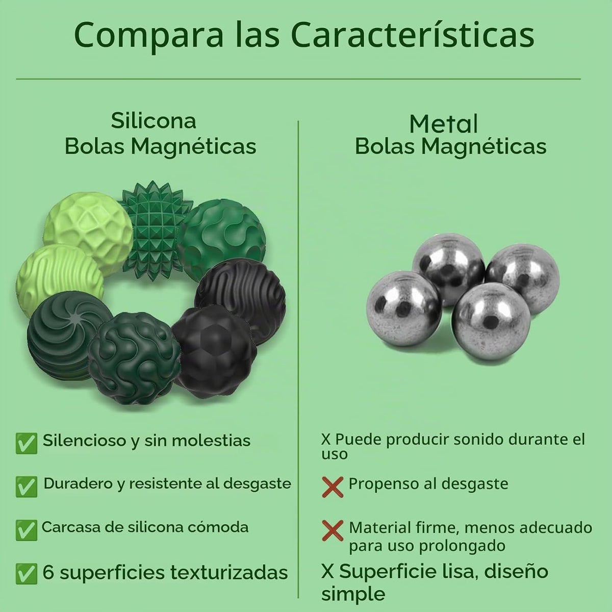 Bolas Magnéticas de Silicona, Juguetes Antiestrés para Adultos y Ad...
