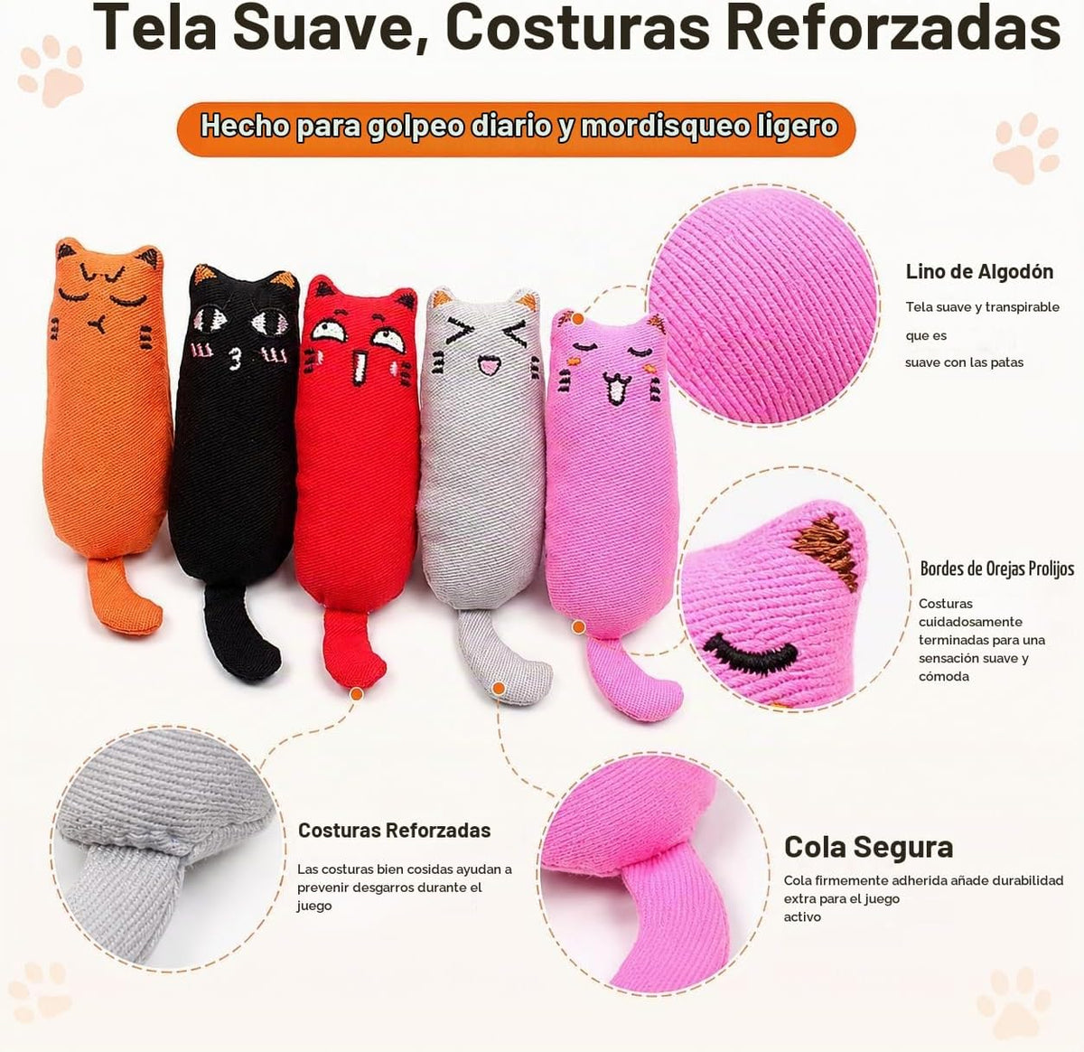 Legendog - 5 piezas de juguete para gatos, masticable, resistente a...