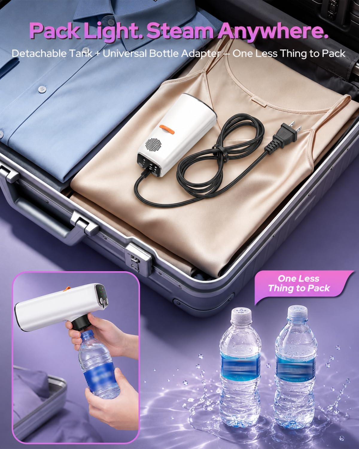 Vaporizador de mano para ropa, succión de 3 niveles, calentamiento,...