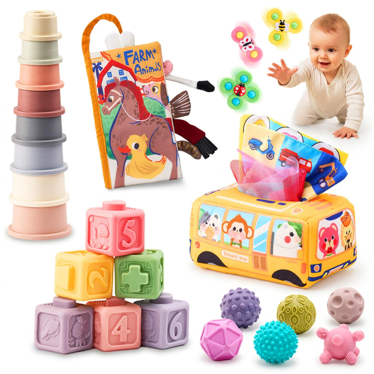 JoyCat Juguetes para bebés de 6 a 12 meses, conjunto de juguetes se...