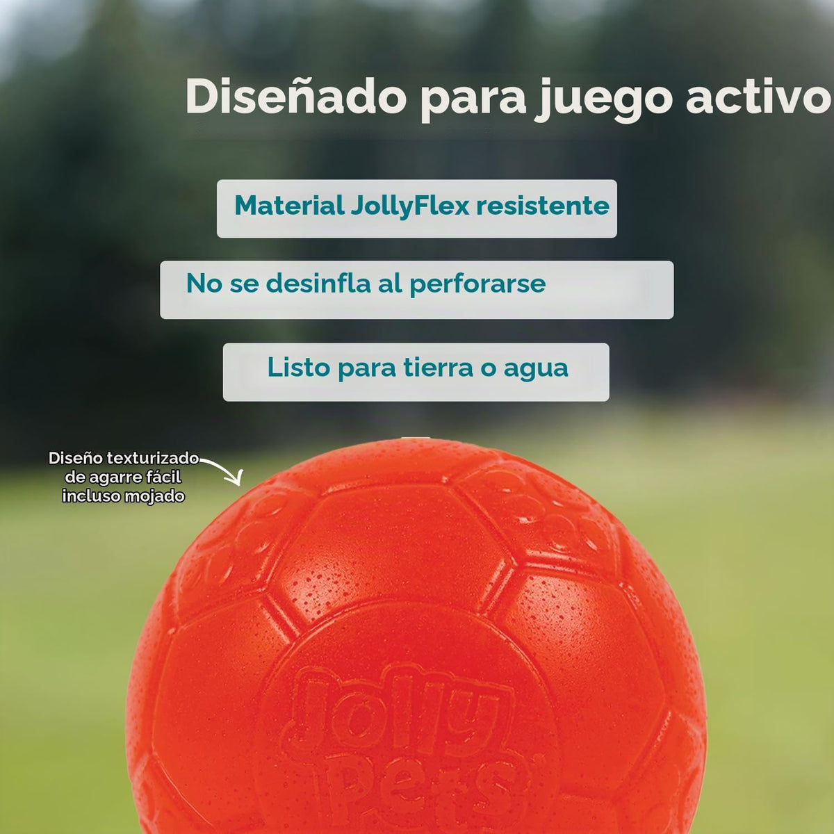 Juguete para perros Jolly Pets de pelota de fútbol flotante y rebot...