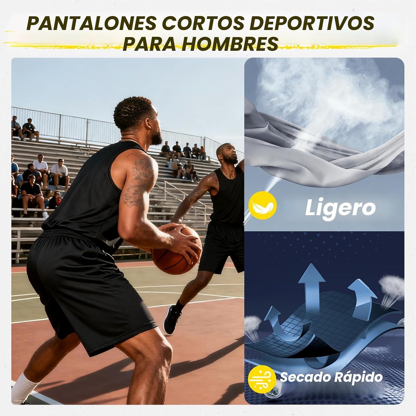 BALENNZ Pantalones cortos deportivos para hombre con bolsillos y ci...