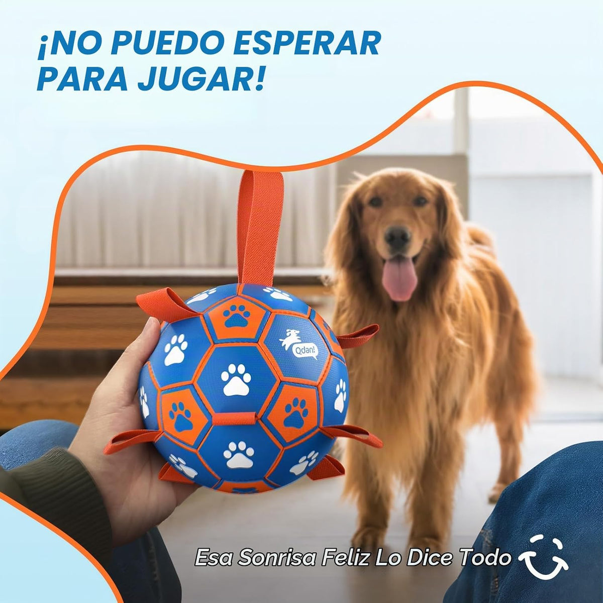 QDAN Juguetes de cuerdas para perros, pelota de fútbol con correas,...