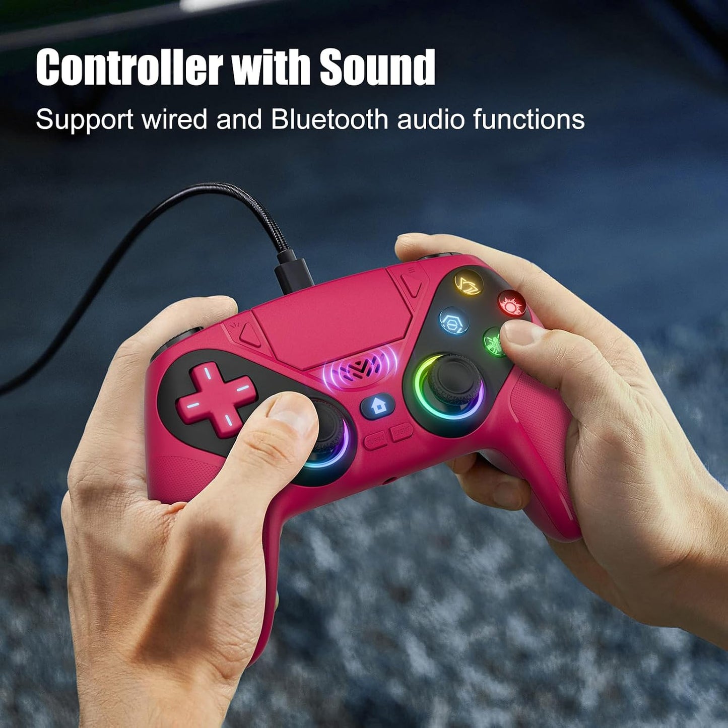 Gamrombo Controlador inalámbrico LED para PS5, compatible con PS5 P...