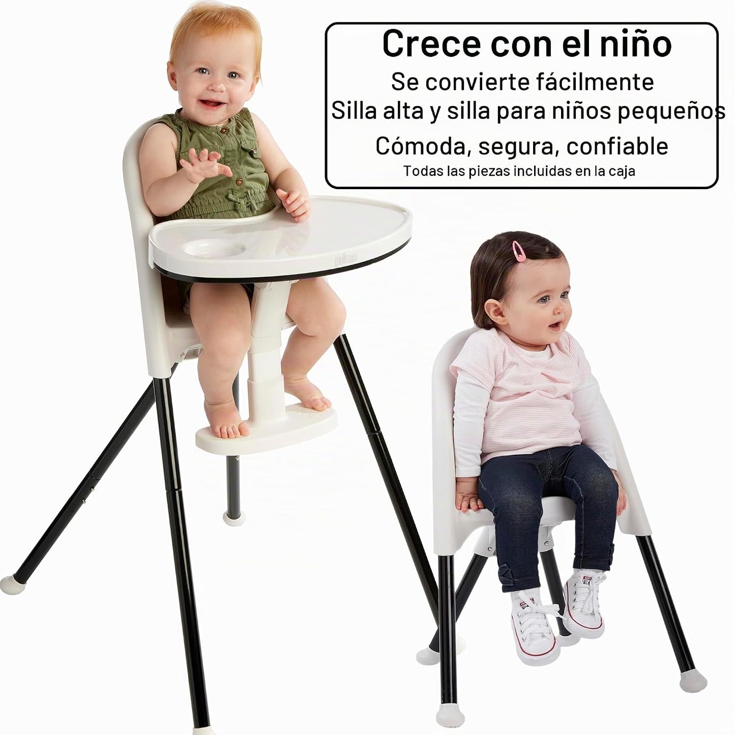 Primo Cozy Tot - Silla alta plegable convertible de lujo y silla pa...