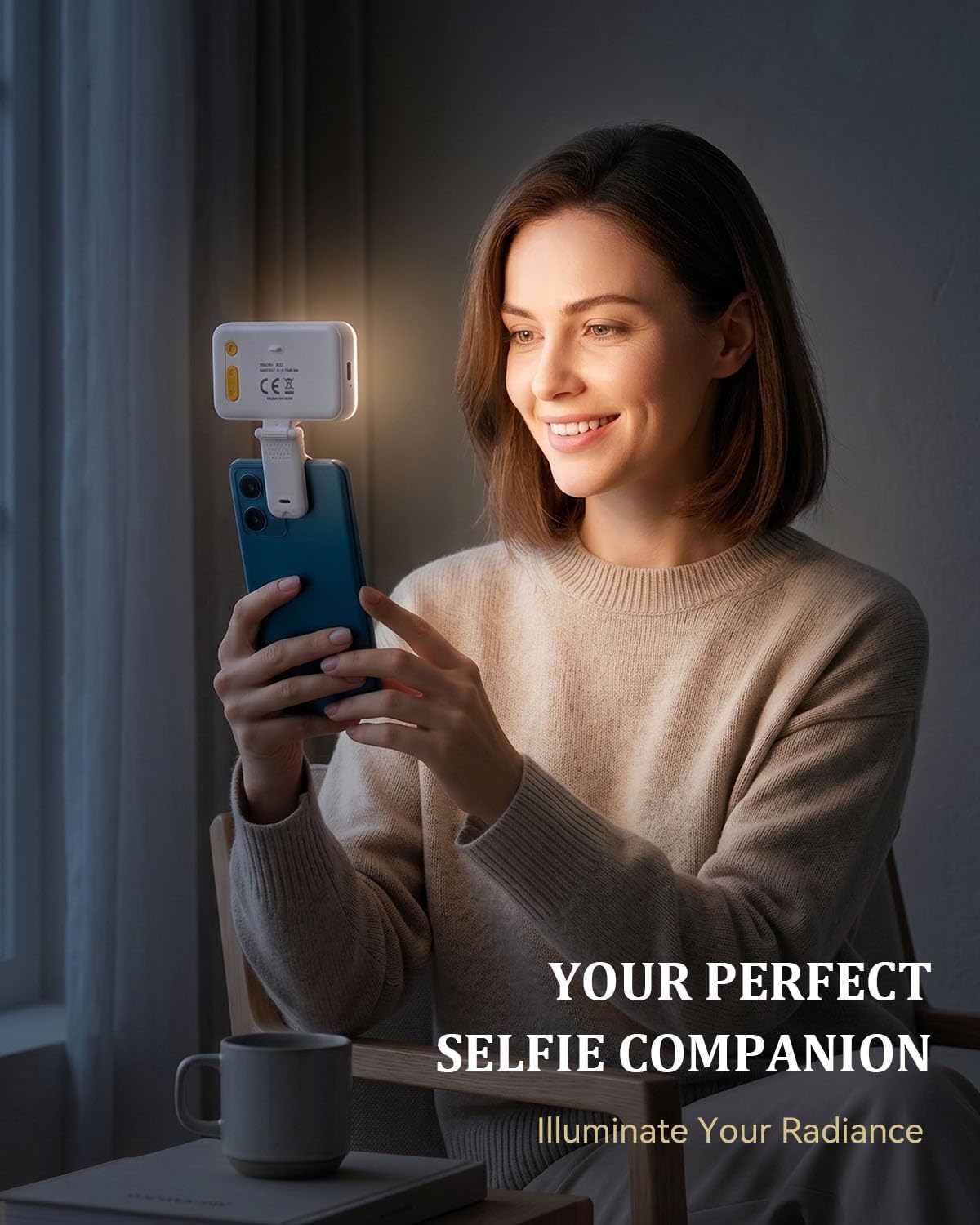 Luz de Selfie Portátil para iPhone: 90 Luces de Relleno LED Recarga...