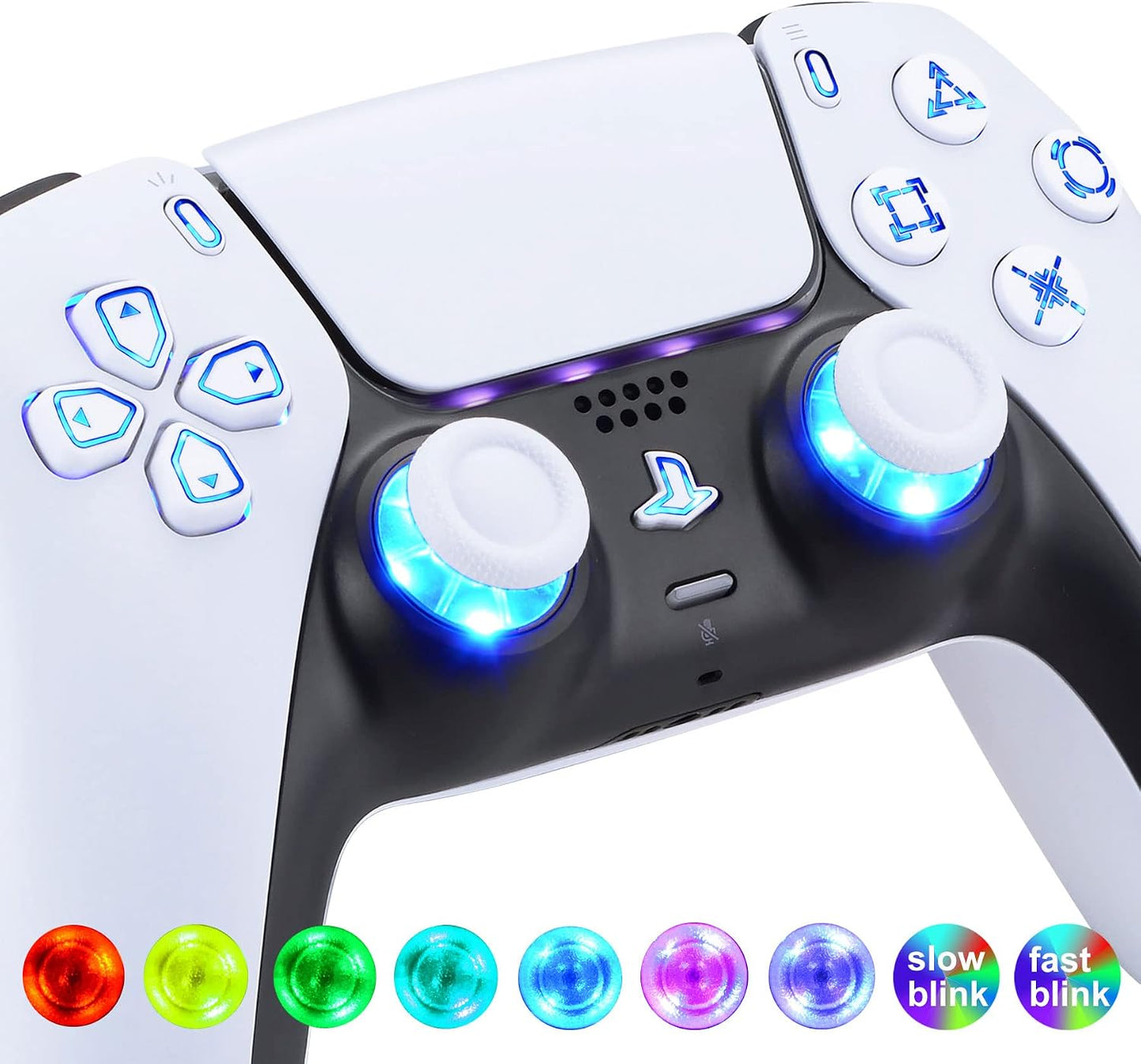 eXtremeRate Blanco Símbolos Clásicos D-pad Thumbstick Compartir Opc...