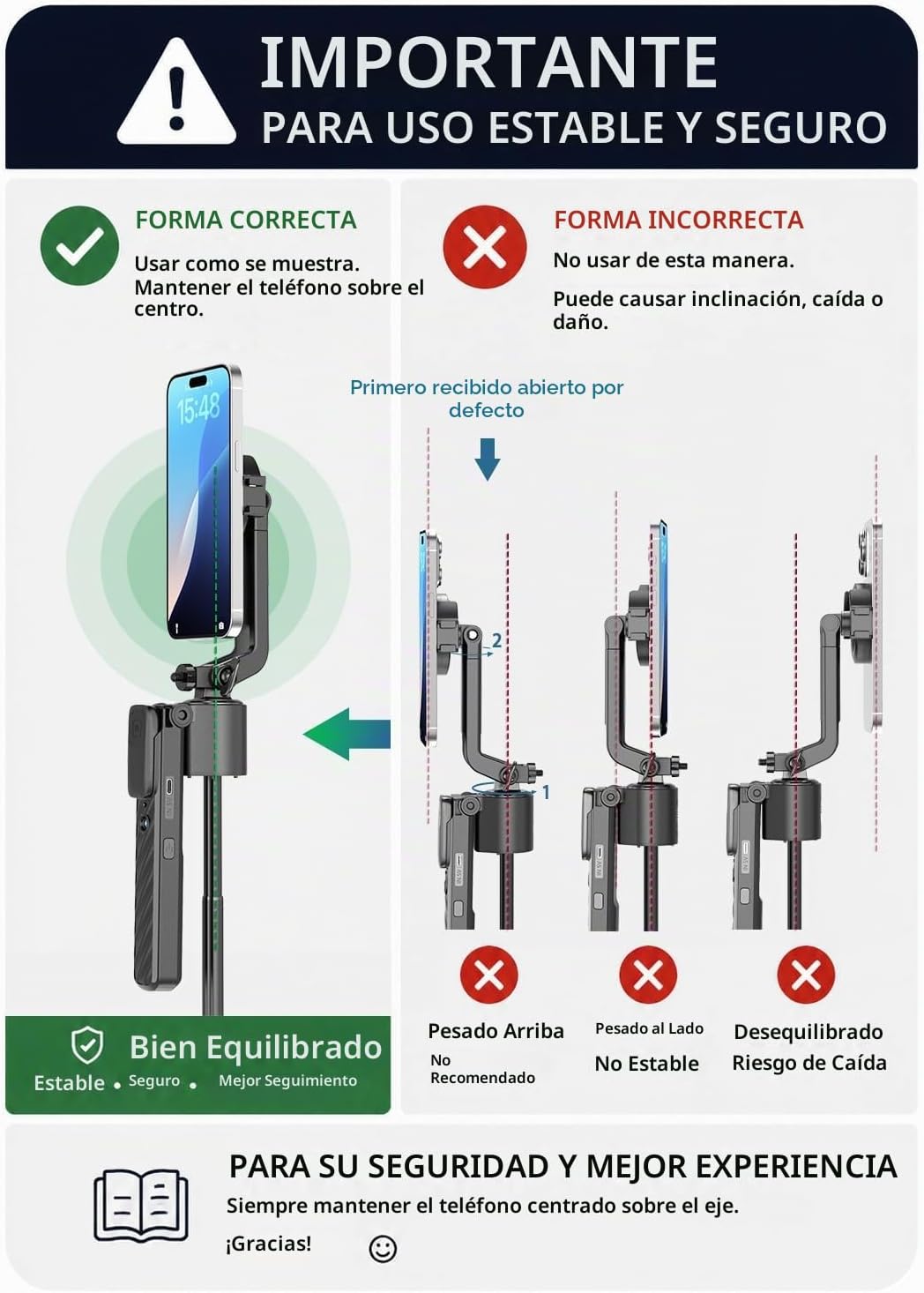 Oldshark Trípode automático de seguimiento facial de 71 pulgadas, t...