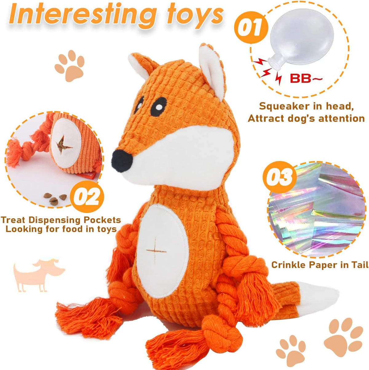 HUGEME Juguetes de cuerda para perros para mantenerlos ocupados - J...