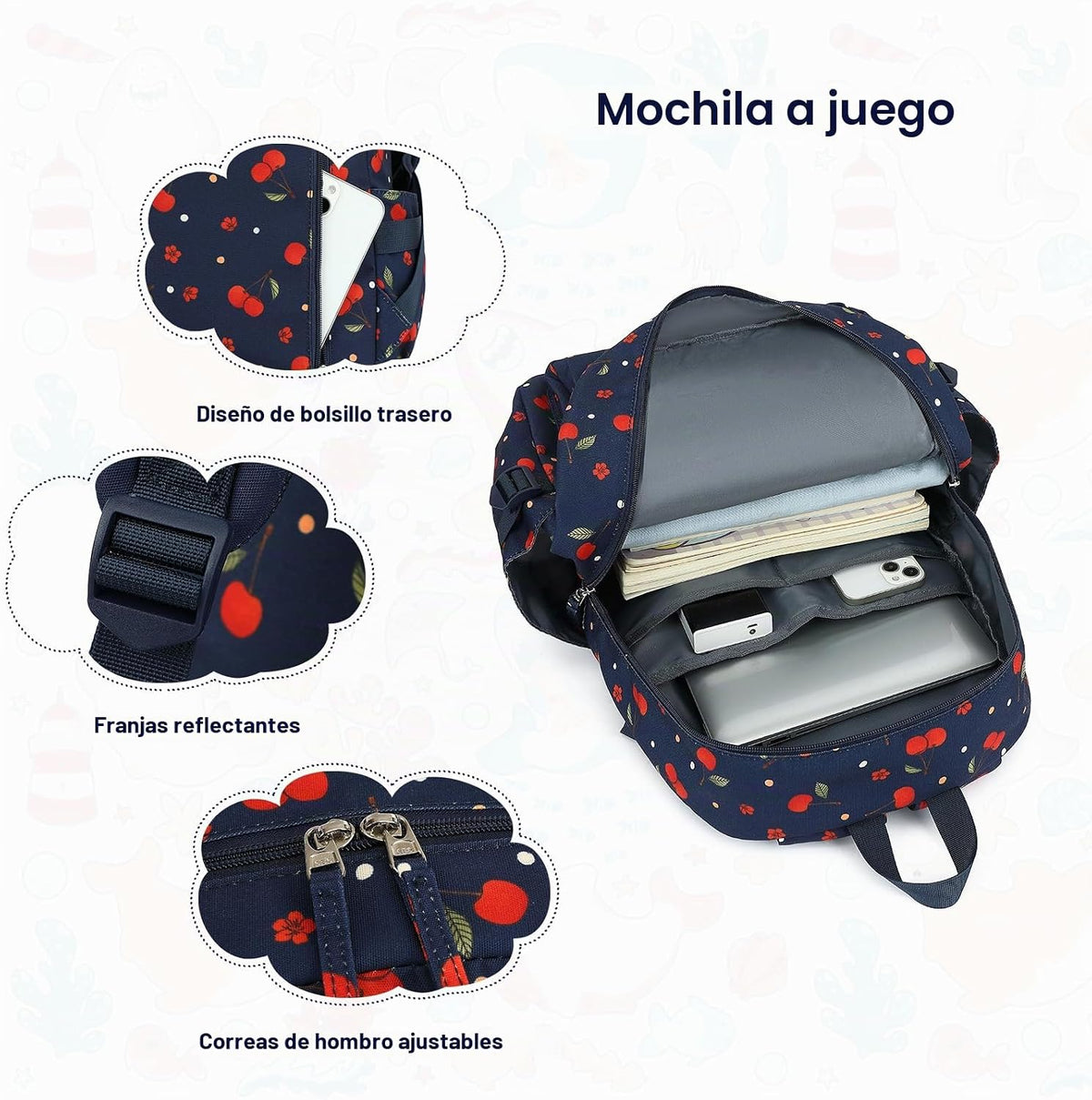 Somago Juego de 4 piezas de equipaje para niños con mochila para ni...