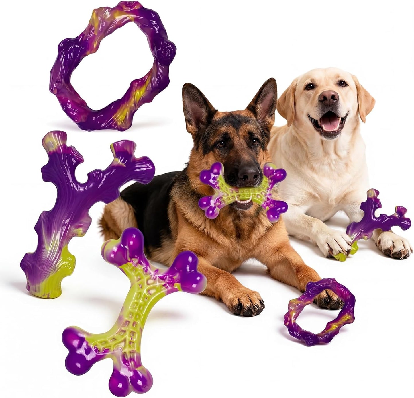 Frienhund Paquete de 6 juguetes para perros para masticadores agres...