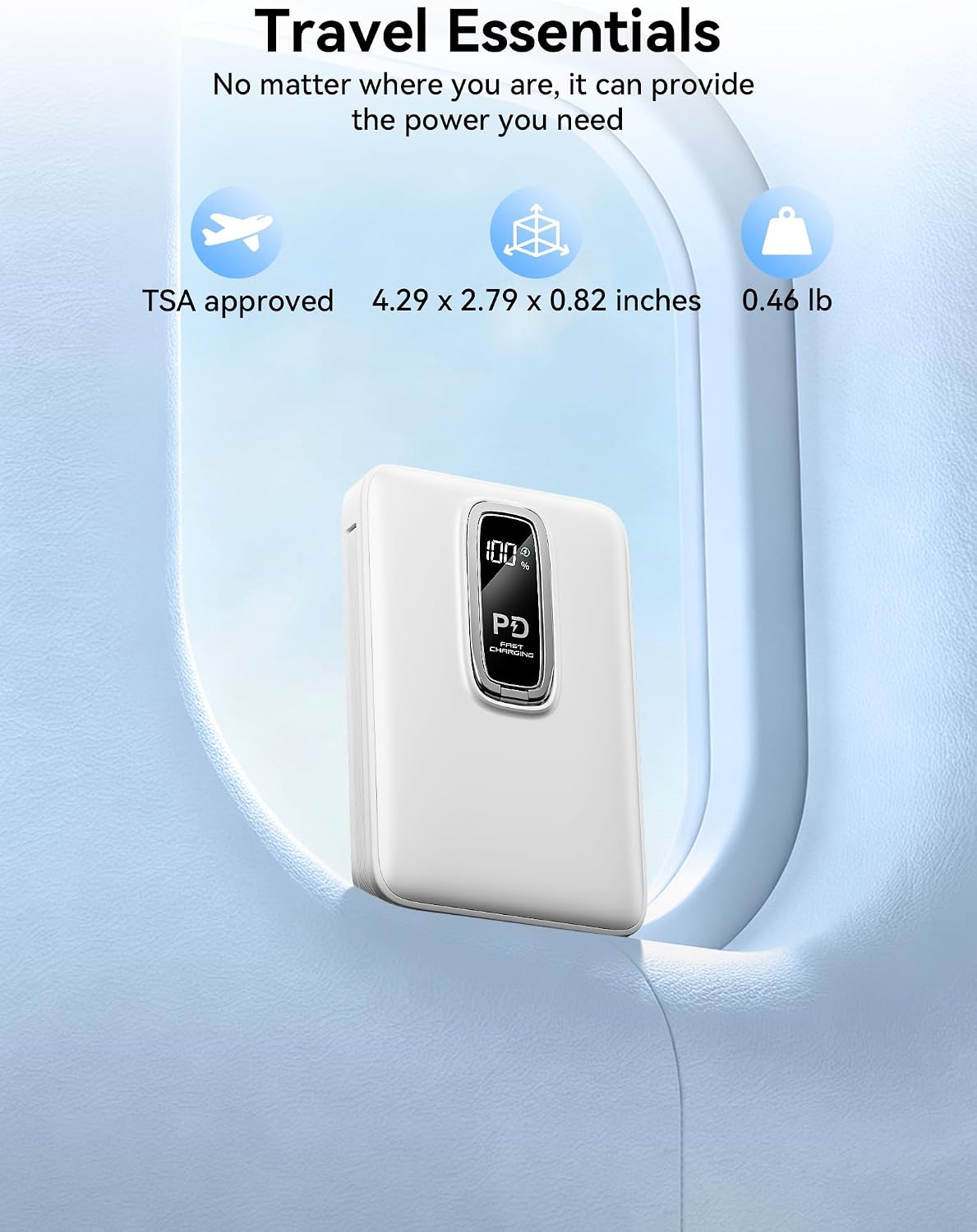LENGSUM Cargador portátil MagSafe, 22.5 W 10000 mAh, banco de energ...
