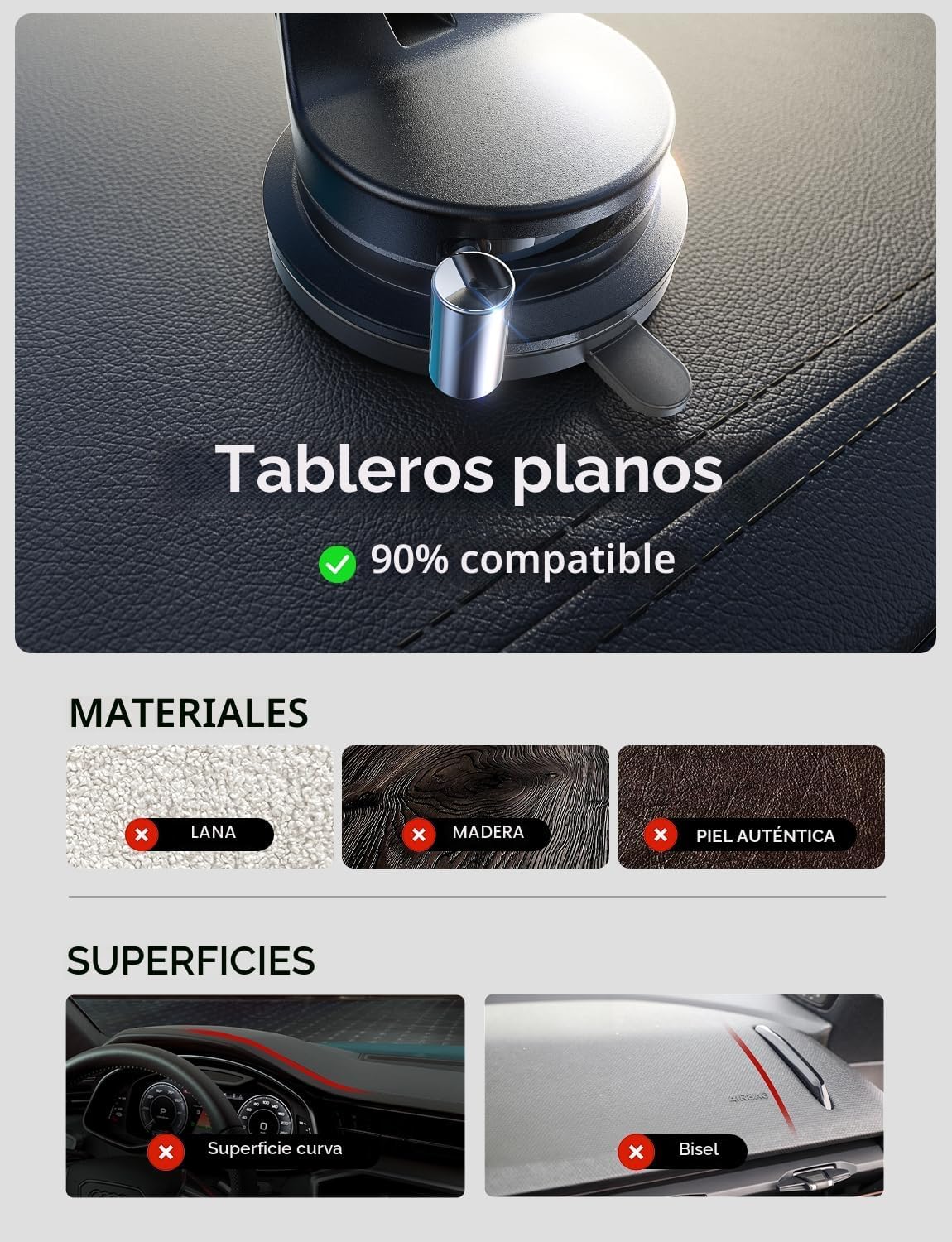 LISEN - Soporte de automóvil MagSafe [imán fuerte de 3800 gf y succ...