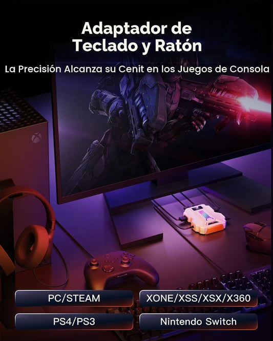AIMZENIX Adaptador de teclado y mouse para NS2, PS4, Switch, Xbox S...
