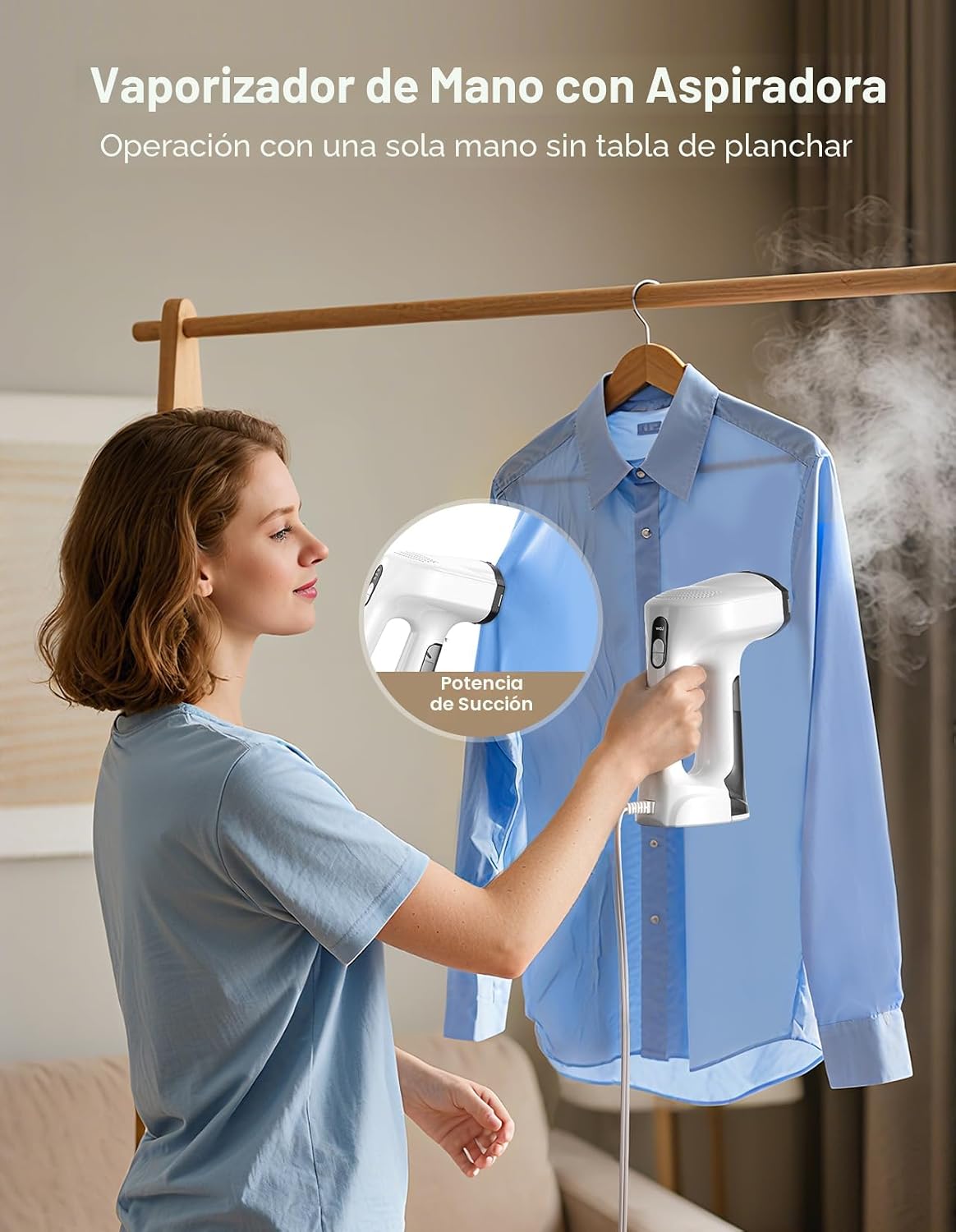 Sweepulire Vaporizador al vacío para ropa, vaporizador de mano de s...