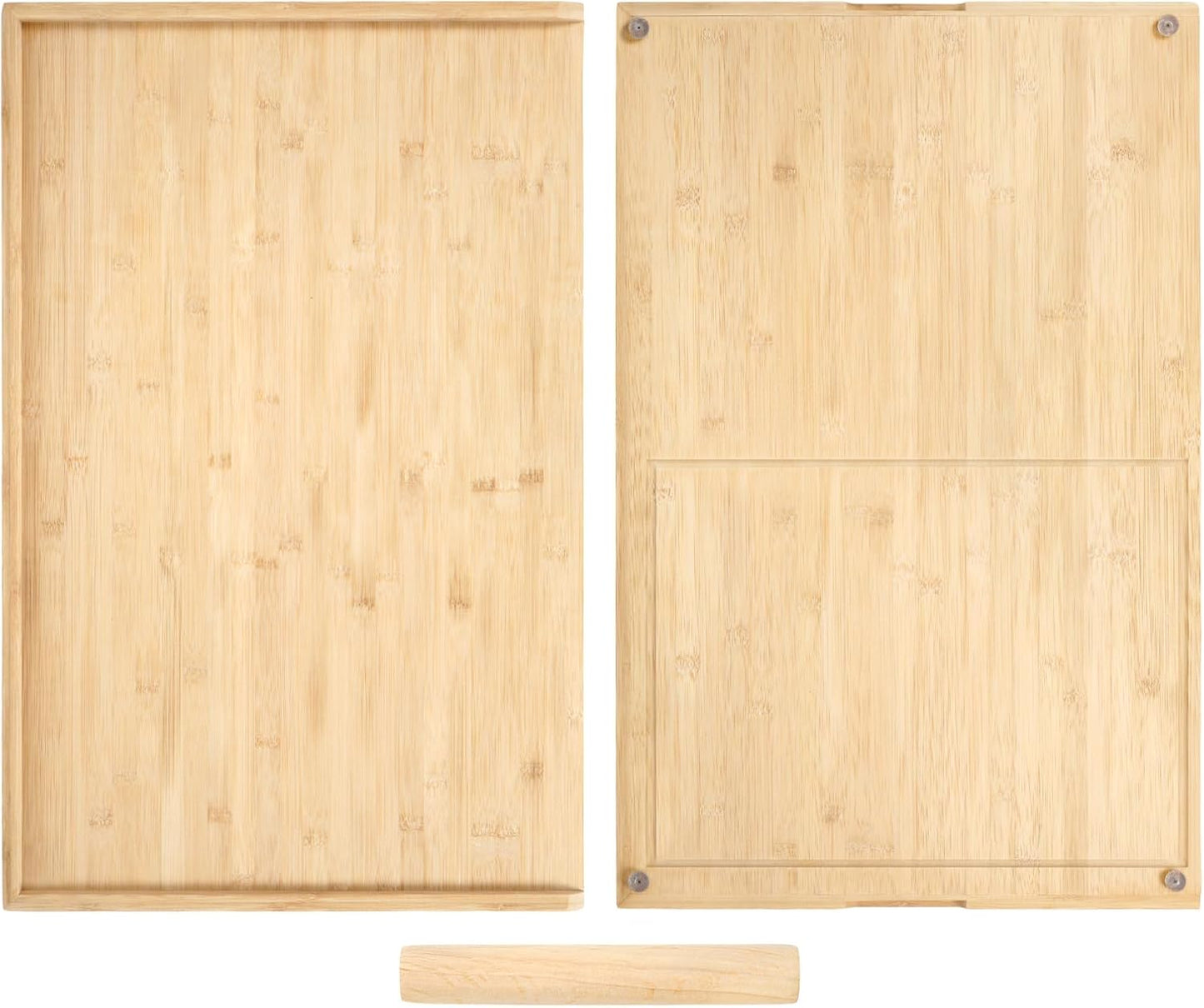 Tabla de cortar de bambú de doble cara de 28 x 18 pulgadas con ranu...