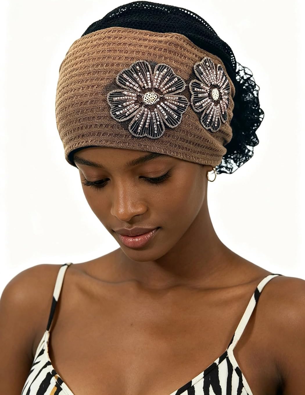 Pemilosci Paquete de 2 gorros de encaje para la cabeza, gorro de ma...