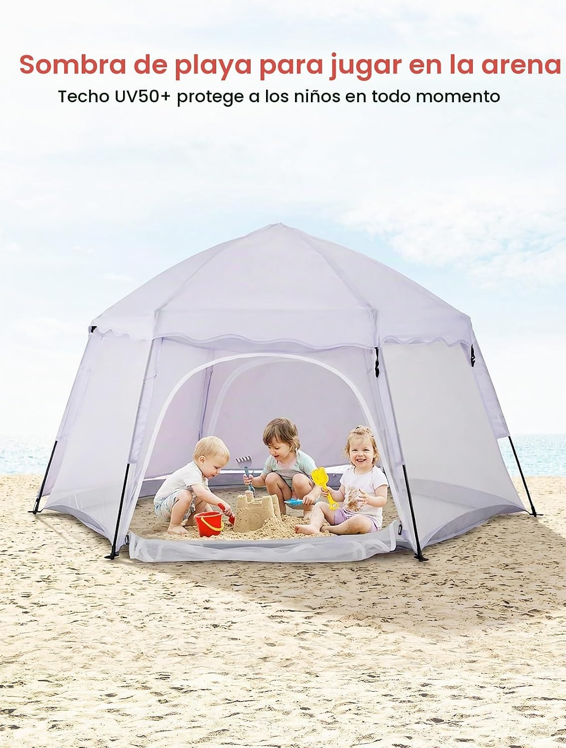 Porayhut Tienda de campaña grande desplegable para niños, casa de j...