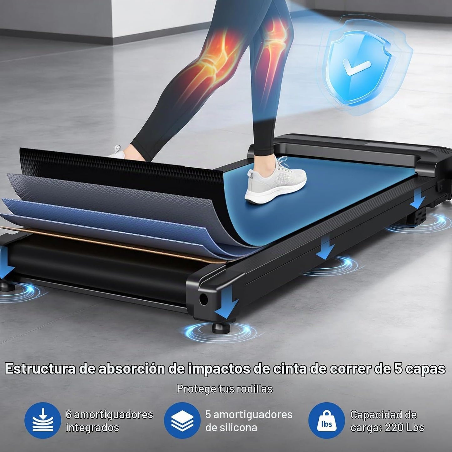 Pcrignbm Cintas de correr para el hogar caminadora plegable | Con b...