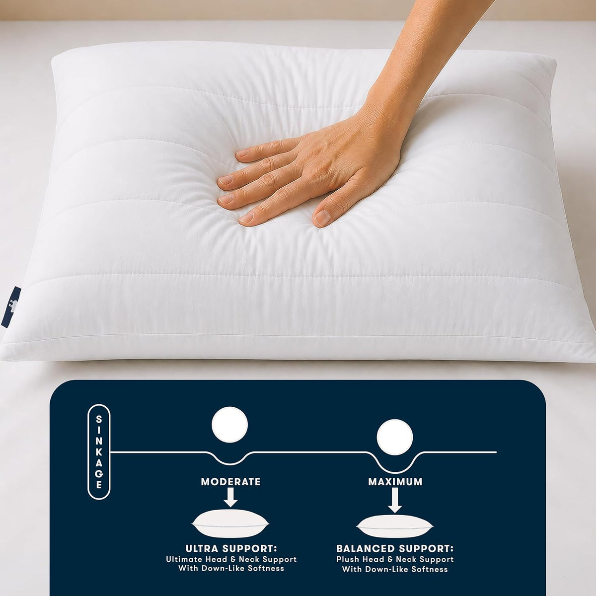 Serta Down Illusion - Almohadas de cama hipoalergénicas, medias\/fi...