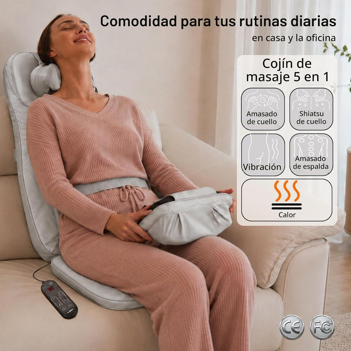 Makerzone - Masajeador de espalda para silla con módulos de doble c...