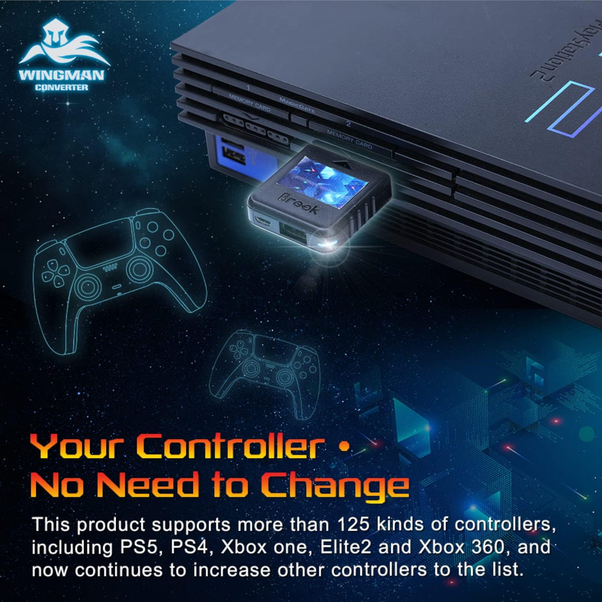 Brook Wingman PS2 - Adaptador de controlador de juego para Xbox 360...