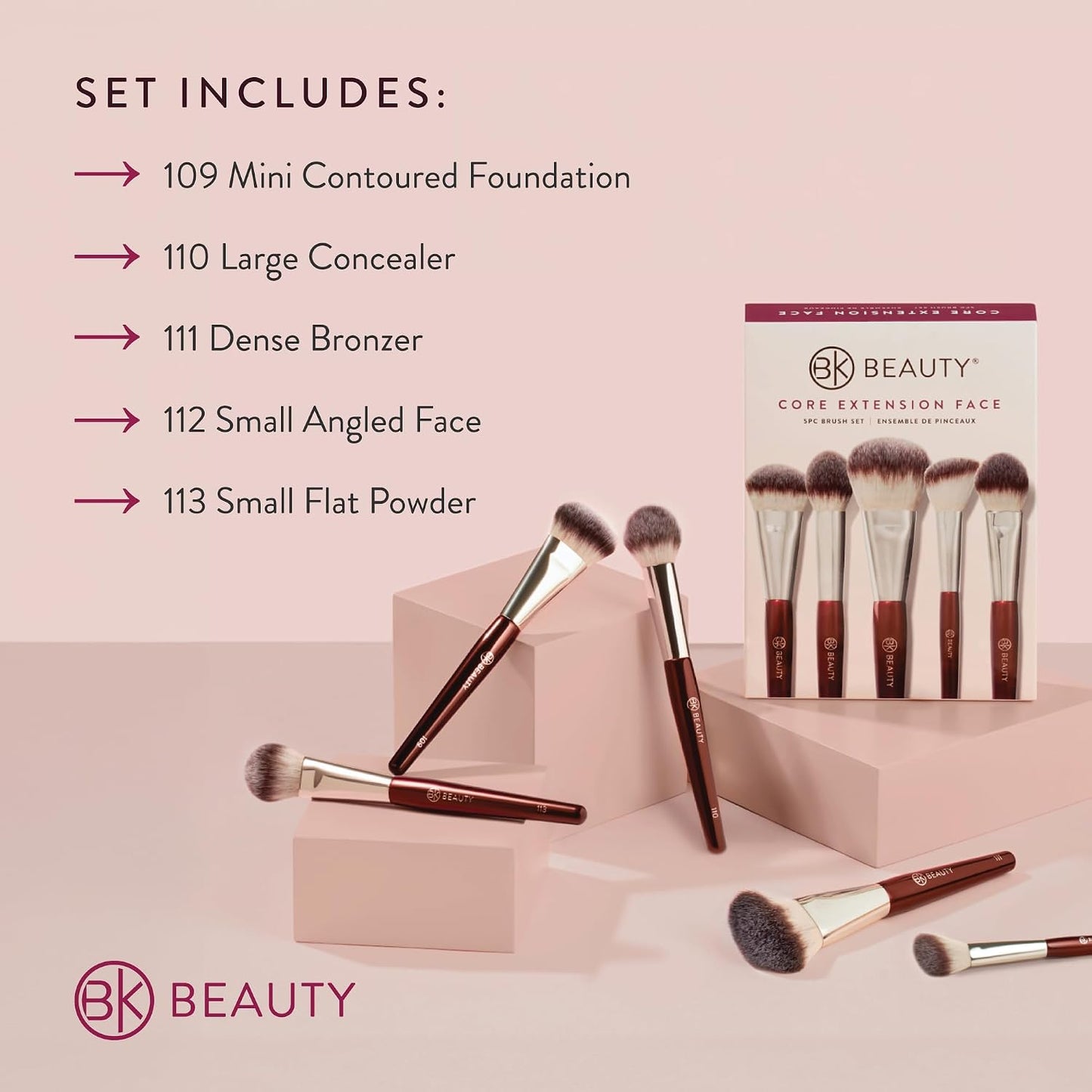 BK BEAUTY - CORE LINE EXTENSION FACE SET (5PC) - Juego de brochas d...