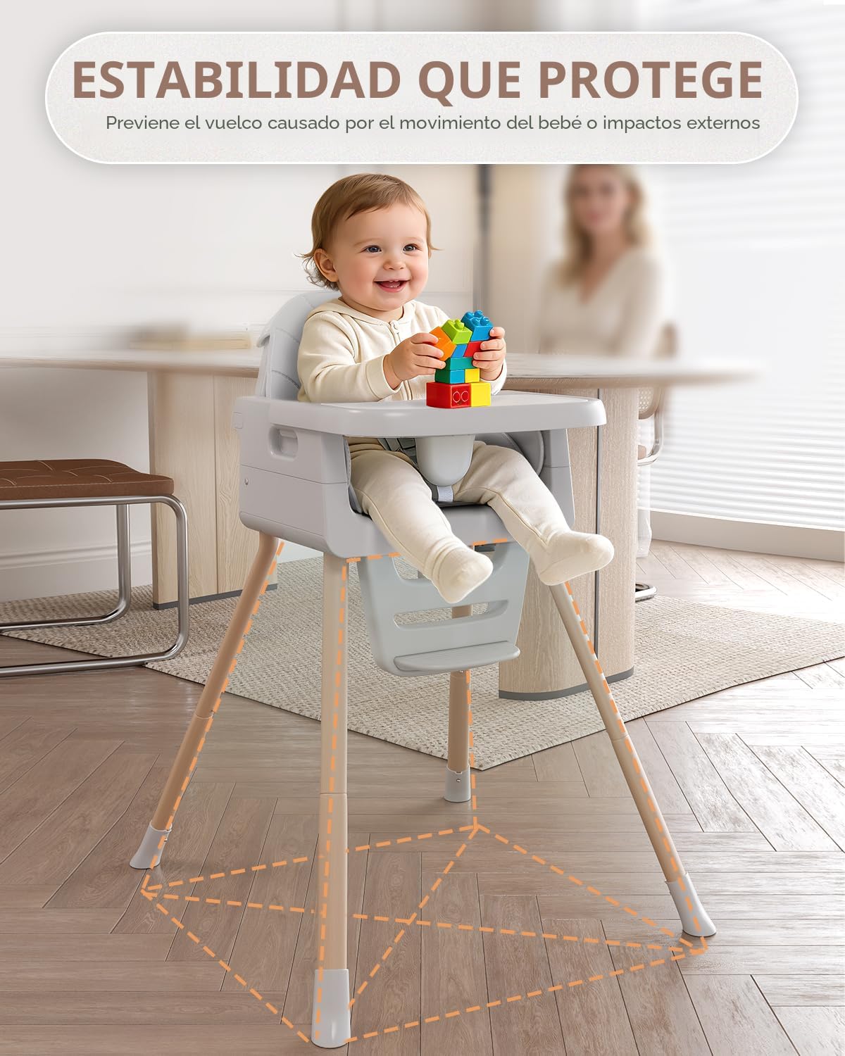 EverKiddo Silla alta para bebé a partir de 6 meses, sillas altas pl...