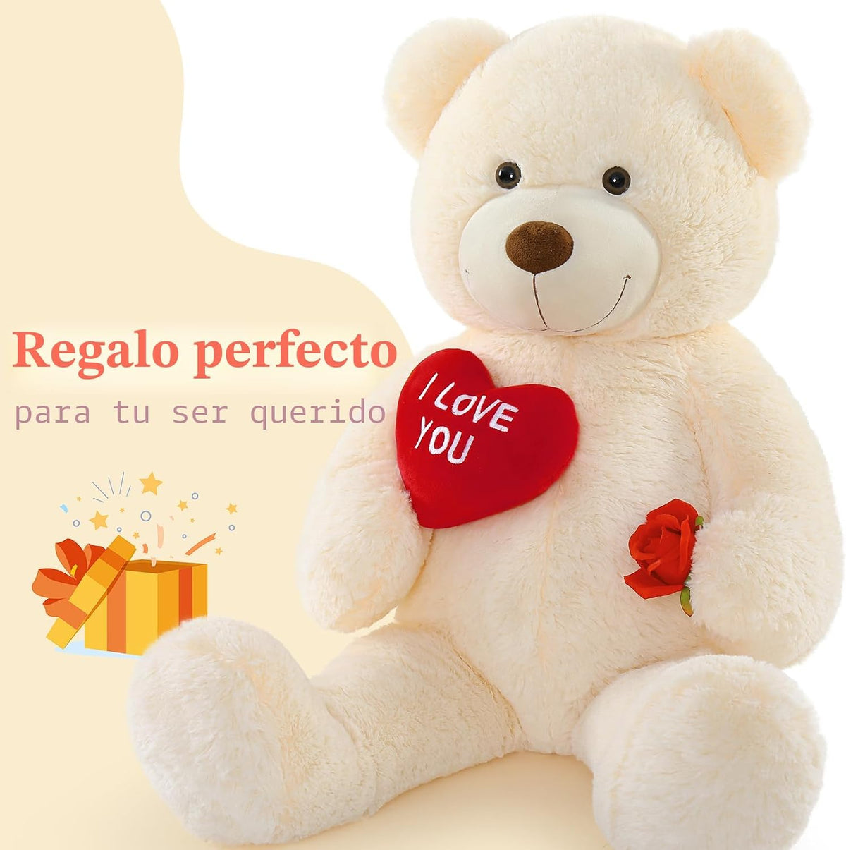 BENINY Osos de Peluche Grandes, Oso de Peluche Blanco Gigante Anima...