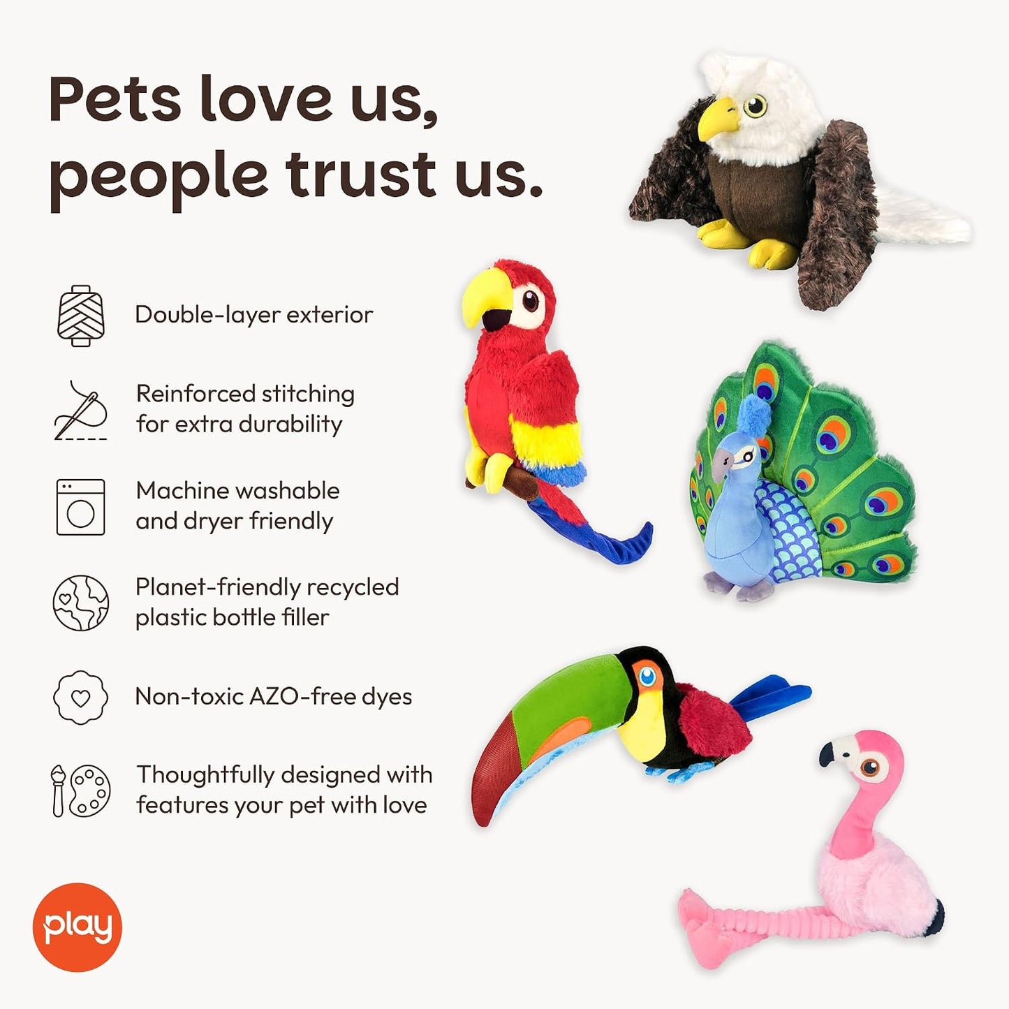 P.L.A.Y. - Bonitos juguetes de peluche para perros, rebaño para atr...