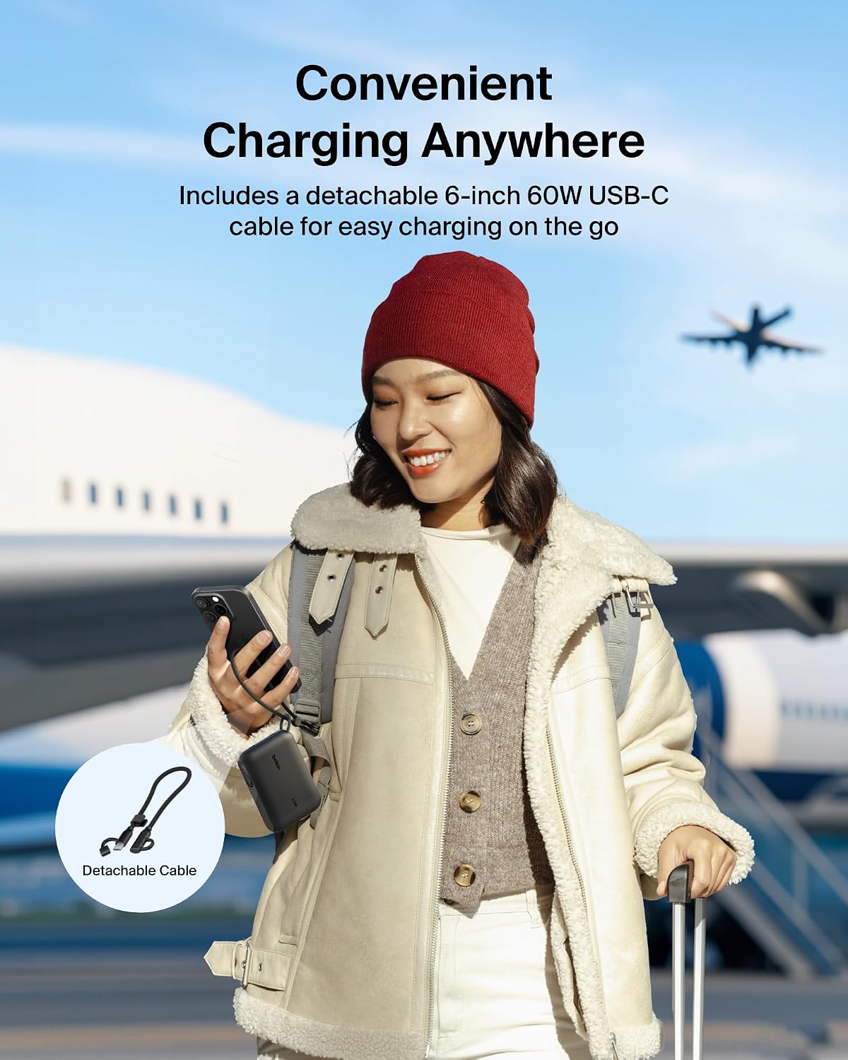 Belkin Cargador portátil, banco de energía USB-C delgado de 10,000...
