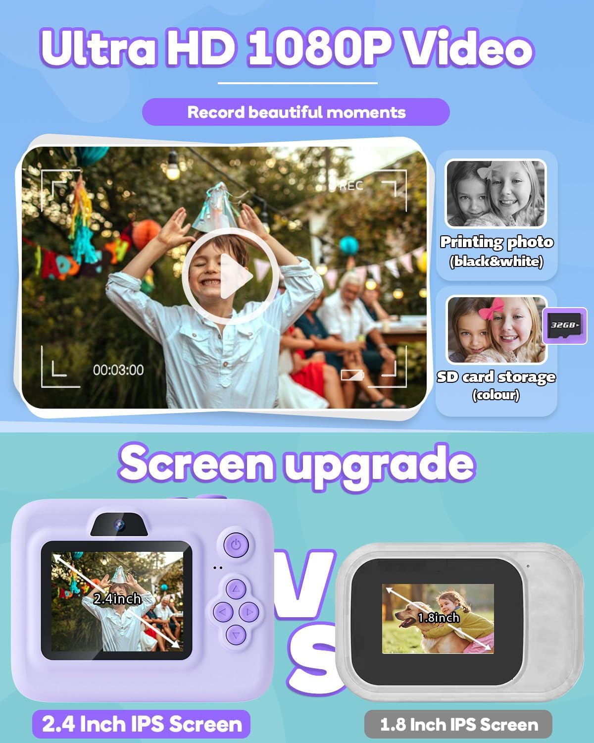 Cámara de impresión instantánea para niños, cámara instantánea para...