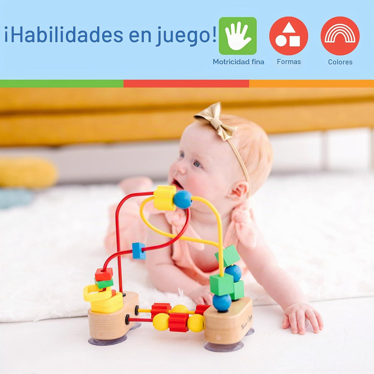 Melissa &amp; Doug First Bead Maze - Juguete educativo de madera pa...