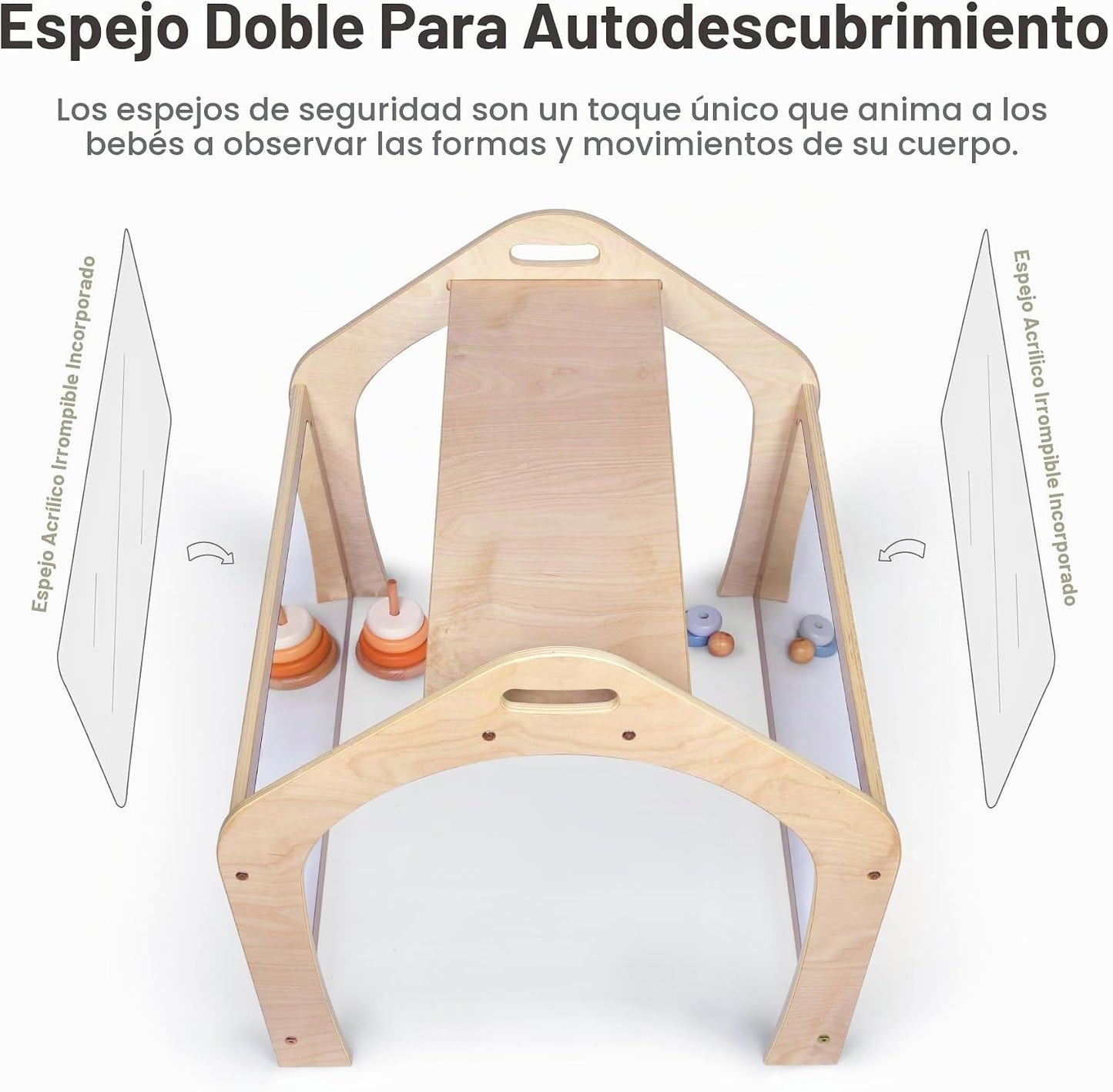 KRAND Casa de juegos Montessori, juguete de gateo para bebé con 2 e...