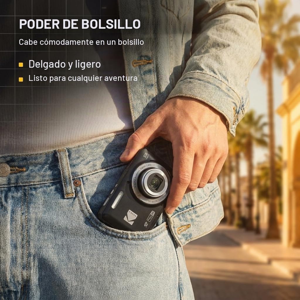 Kodak PIXPRO FZ55 - Cámara digital con sensor CMOS rojo de 16 MP co...