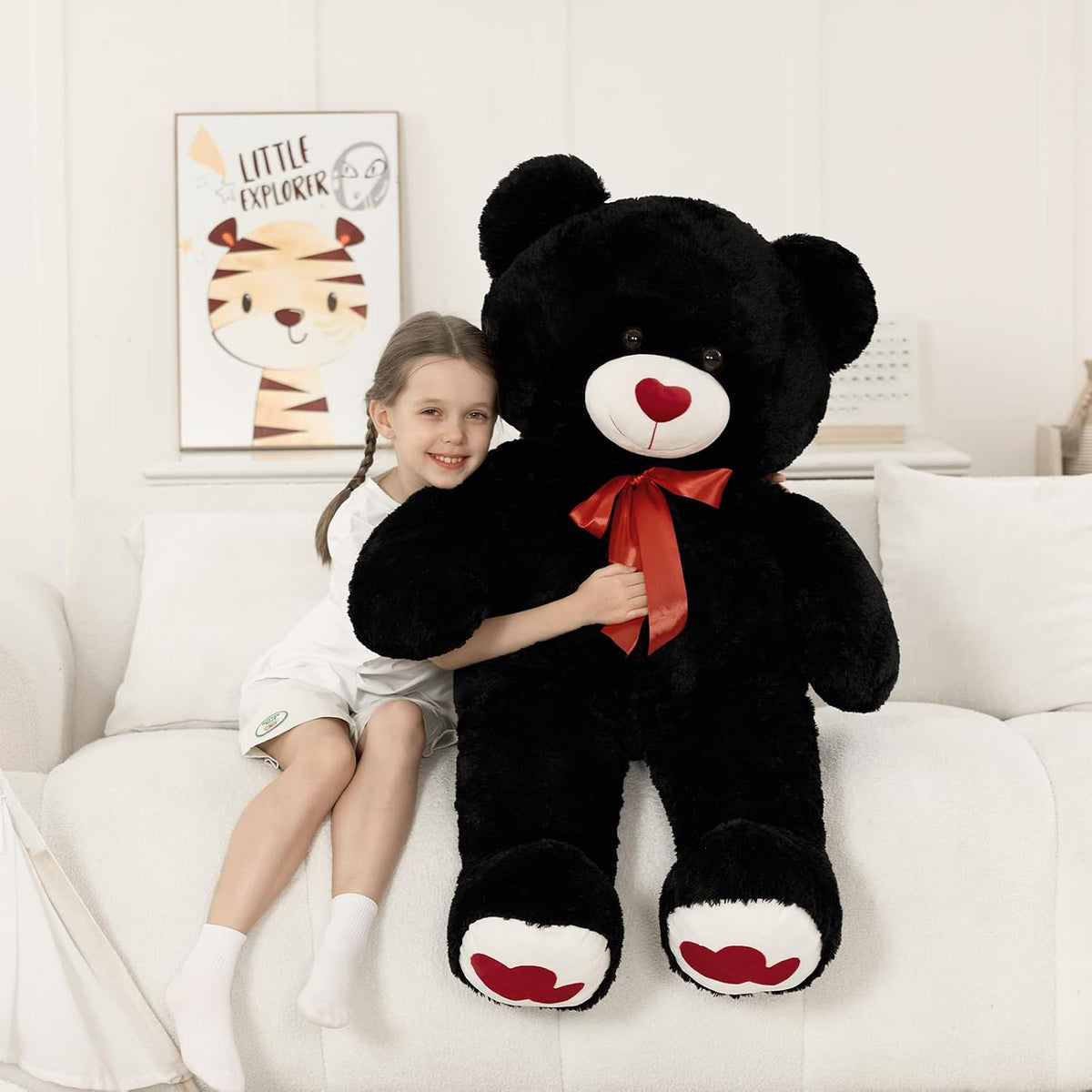 MaoGoLan Oso de Peluche Teddy Gigante Negro de 47", Gran Oso de...