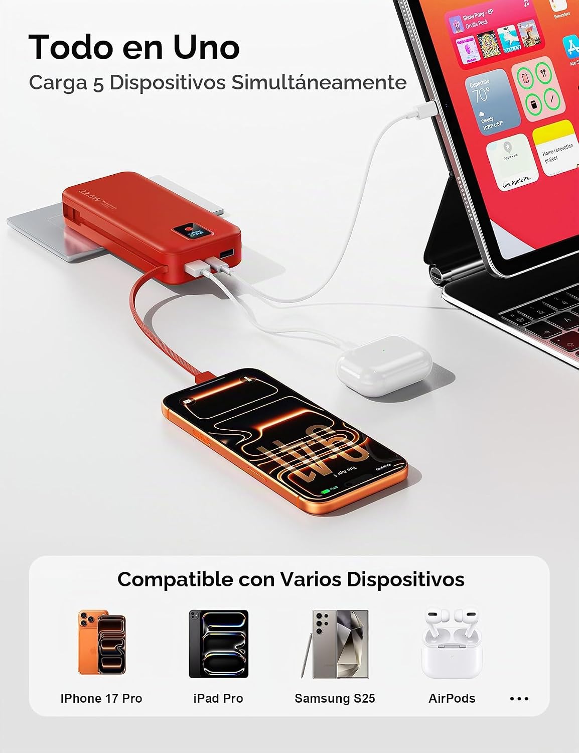 Cargador Portátil, 20000mAh 22.5W Banco de Energía de Carga Rápida...