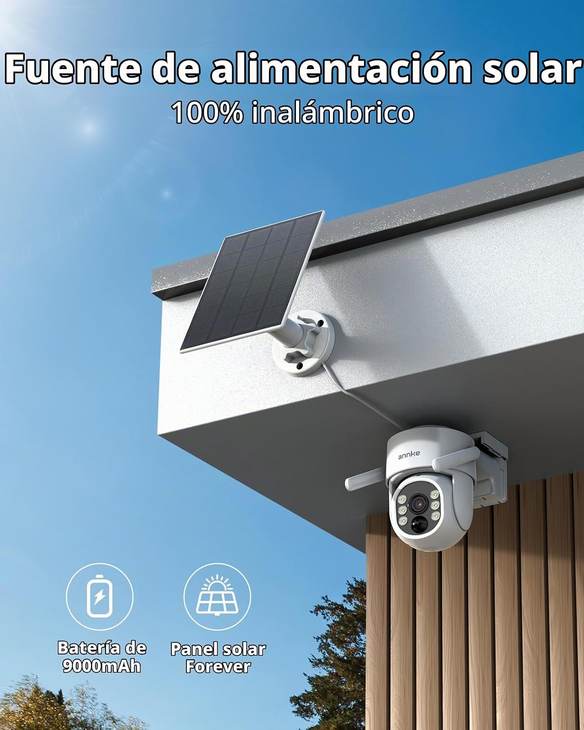 ANNKE Cámara de seguridad inalámbrica 2.5K al aire libre, sistema d...