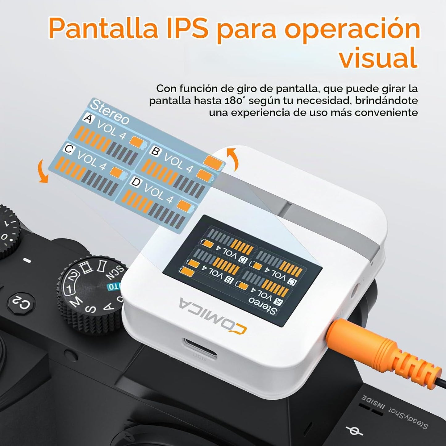 COMICA Vimo Q - Micrófono lavalier inalámbrico de 4 canales para iP...