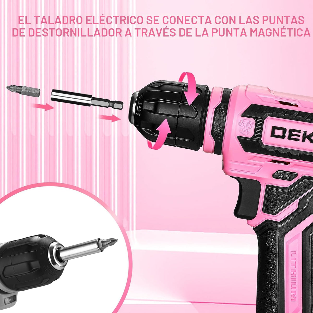 Taladro inalámbrico: juego de taladro eléctrico DEKOPRO de 12 V con...