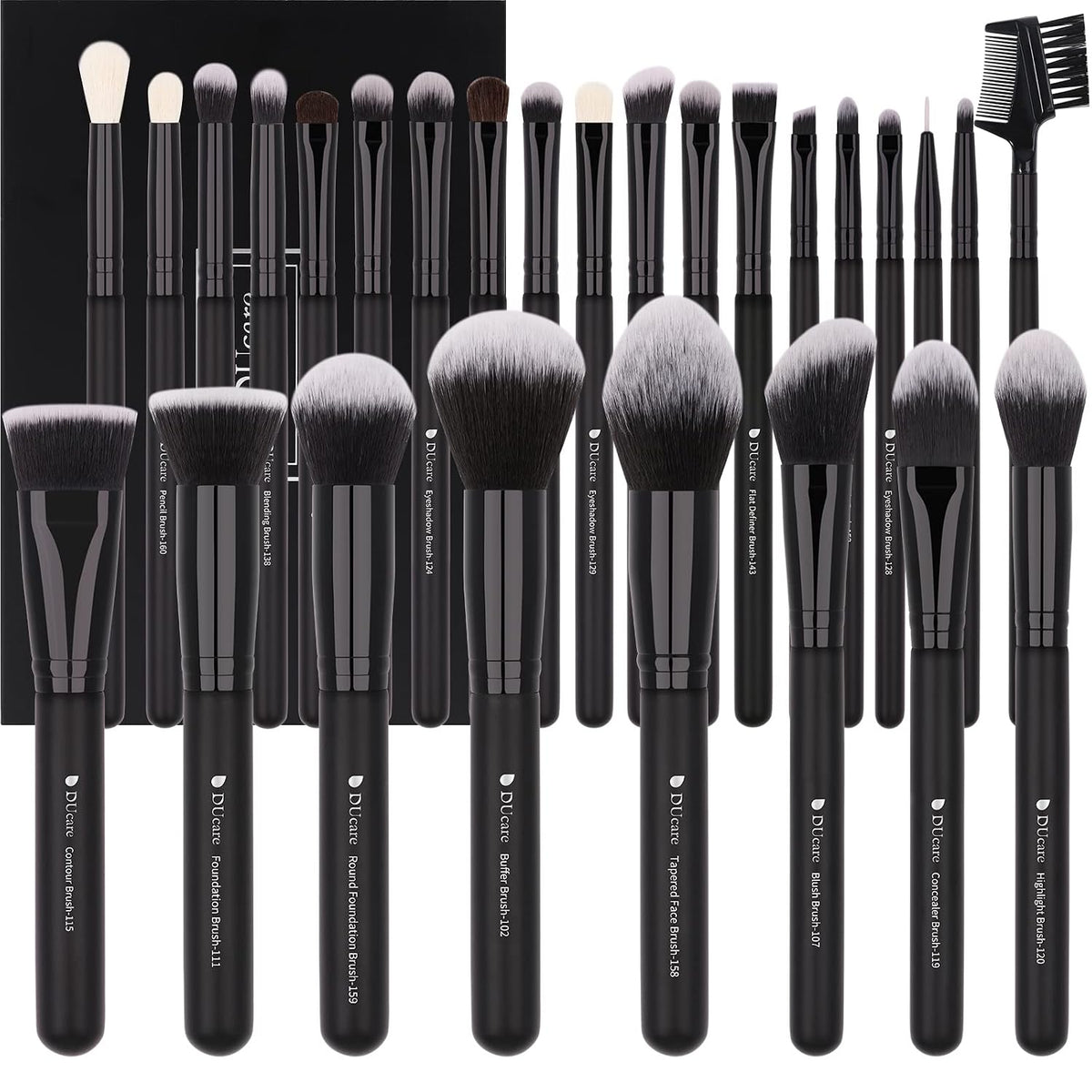 DUcare Juego de brochas de maquillaje profesional, 27 piezas, juego...