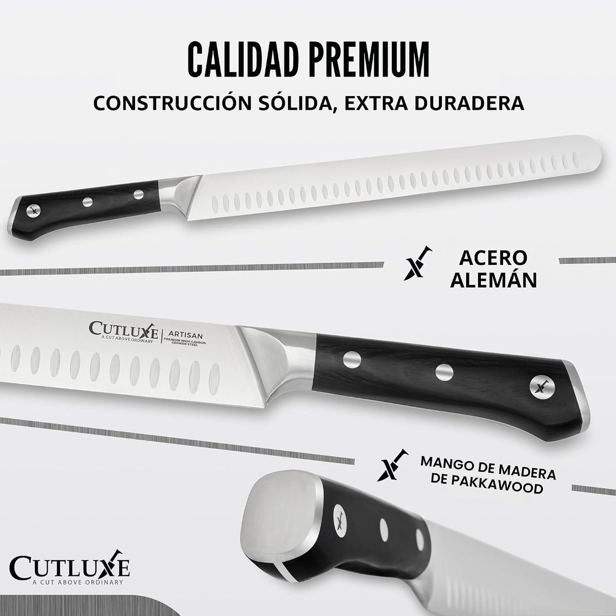 Cutluxe Cuchillo de pechuga, cuchillo para tallar y rebanar de 12 p...