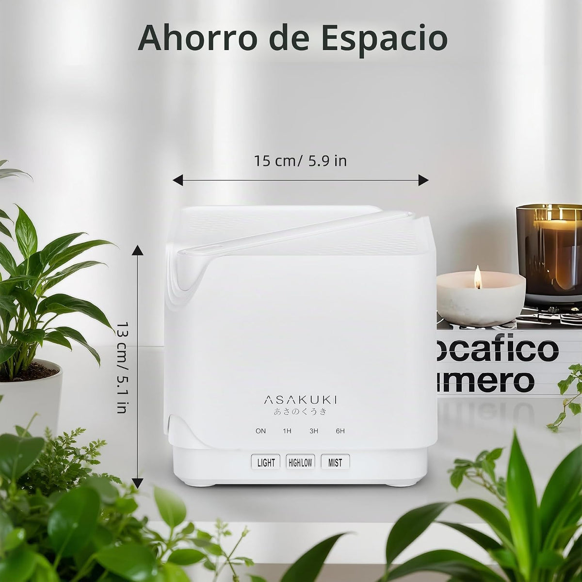 ASAKUKI - Difusor de aceites esenciales, humidificador ultrasónico...