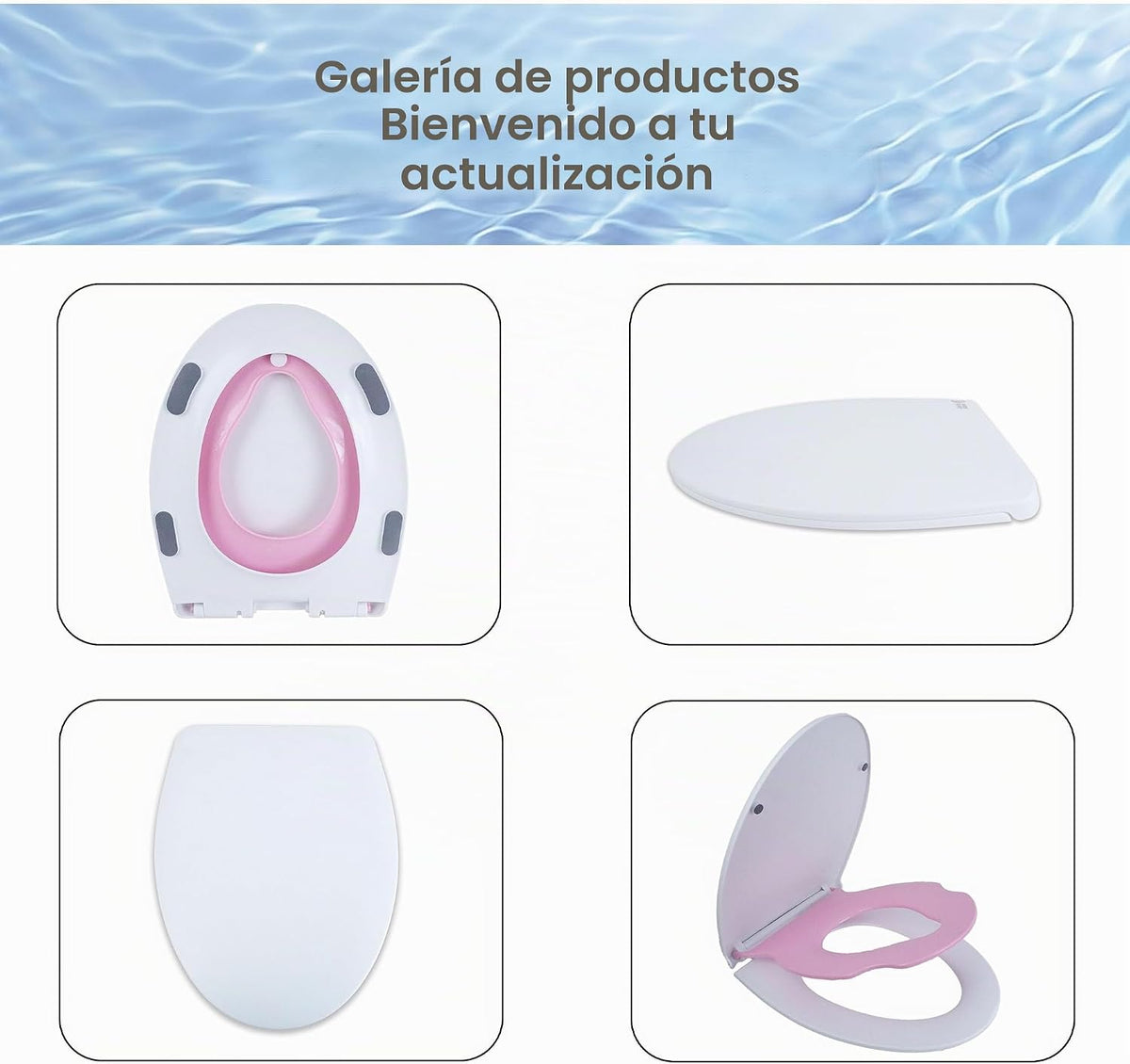 MinSha Asiento de inodoro alargado con asiento para niños, cierre s...